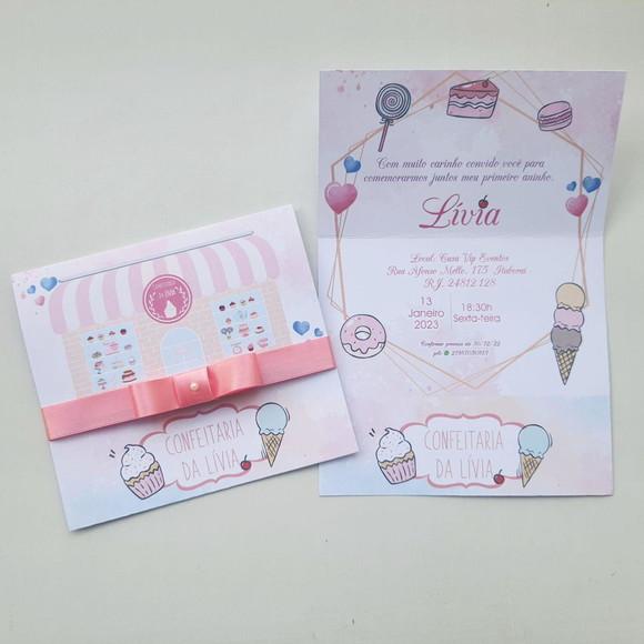 Convite Infantil Confeitaria
