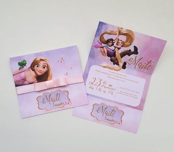 Convite Infantil Enrolados Rapunzel