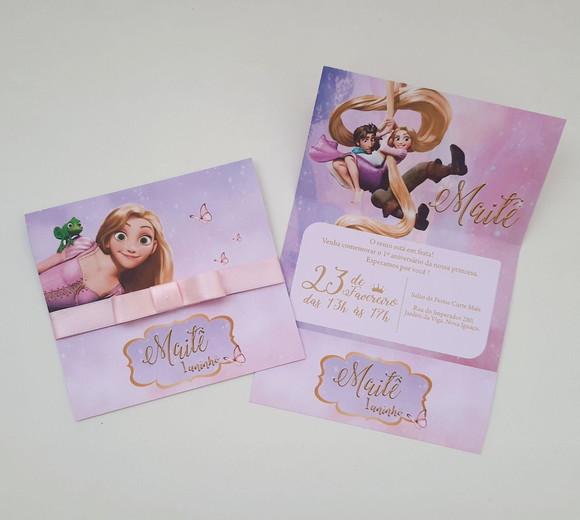 Convite Infantil Enrolados Rapunzel