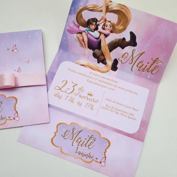 Convite Infantil Enrolados Rapunzel