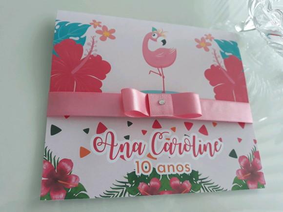 Convite infantil FLAMINGOS