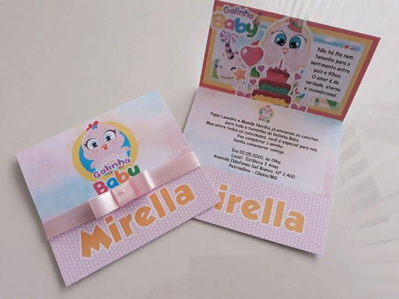 Convite Infantil Galinha Baby