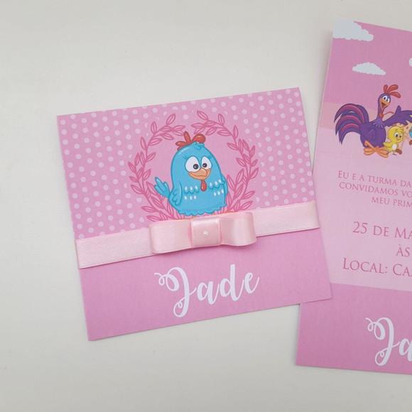 Convite Infantil Galinha Pintadinha Rosa Menina