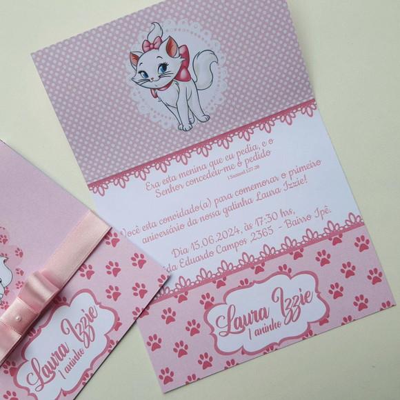 Convite Infantil Gatinha Marie