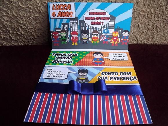 Convite Infantil Herois