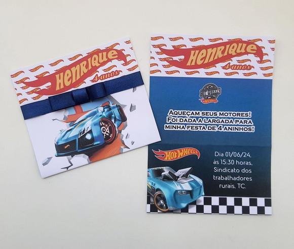 Convite Infantil Hot Wheels