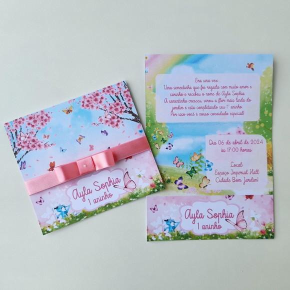 Convite Infantil Jardim das Borboletas