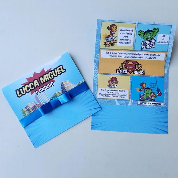 Convite Infantil Jesus Herói Promoção