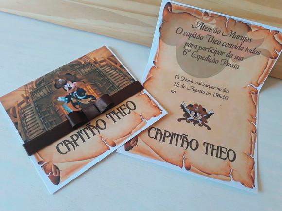 Convite Infantil MICKEY PIRATA