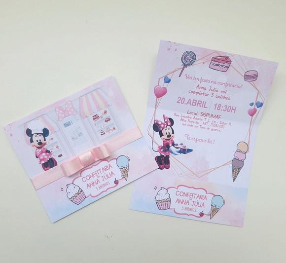 Convite Infantil Minnie Confeiteira