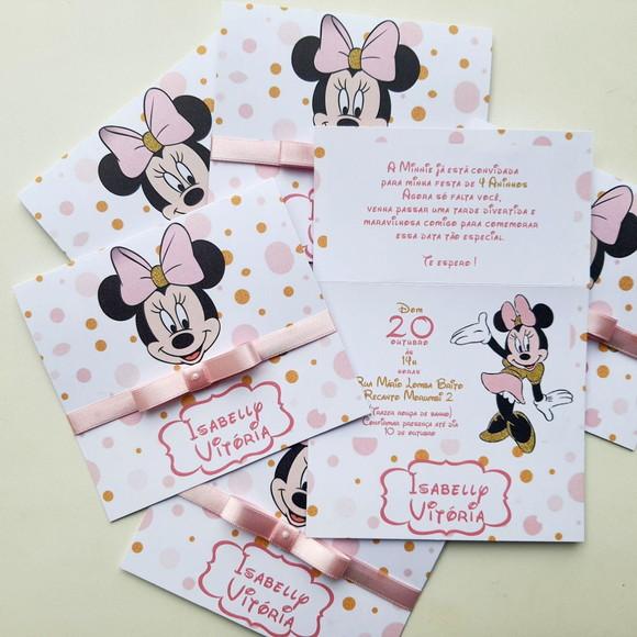 Convite Infantil Minnie Mouse