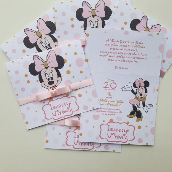 Convite Infantil Minnie Mouse