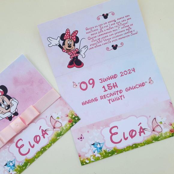 Convite Infantil Minnie Jardim