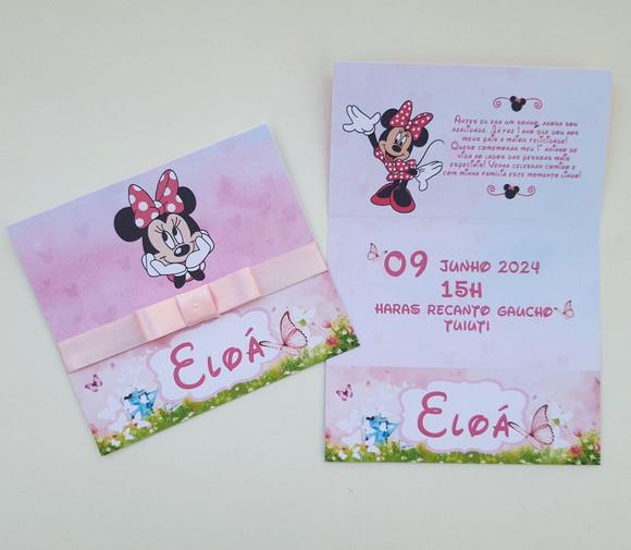 Convite Infantil Minnie Jardim
