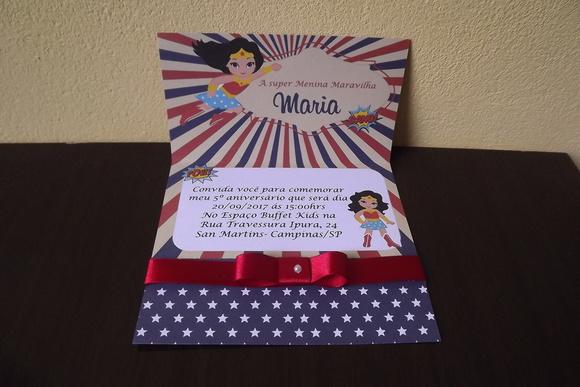Convite Infantil Mulher Maravilha