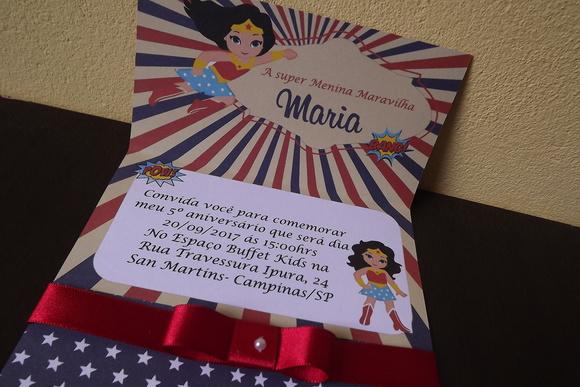 Convite Infantil Mulher Maravilha