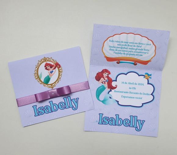 Convite Infantil Pequena Sereia Ariel