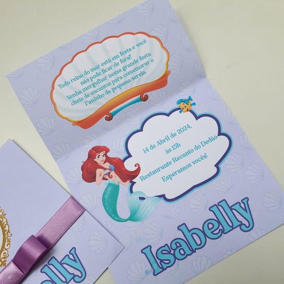 Convite Infantil Pequena Sereia Ariel