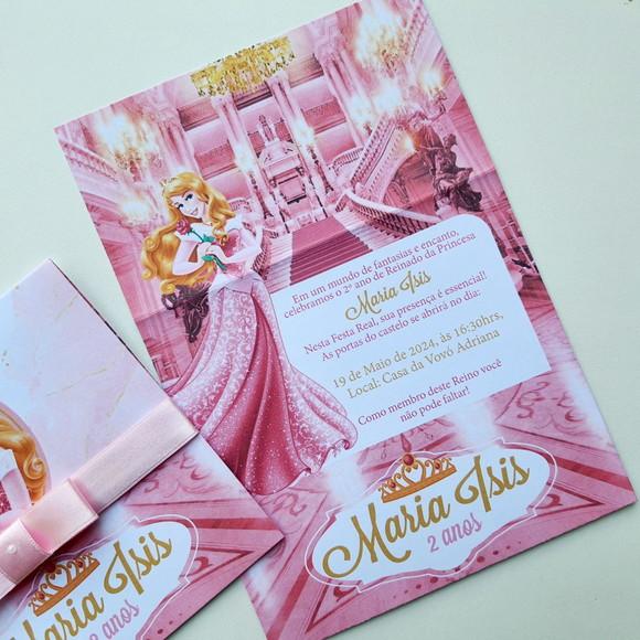Convite Infantil Princesa Aurora Bela Adormecida