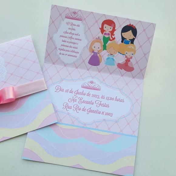 Convite Infantil Princesas Baby Candy