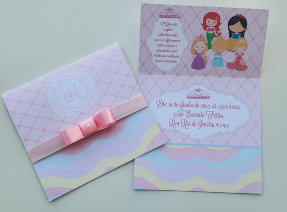 Convite Infantil Princesas Baby Candy