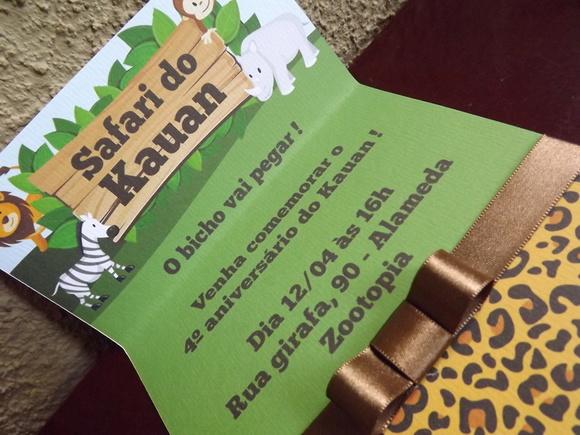 Convite Infantil Safari