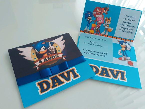 Convite Infantil SONIC