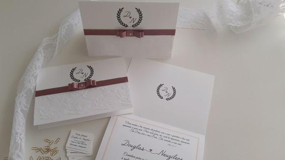 convite para casamento com renda