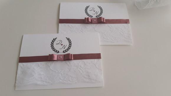 convite para casamento com renda