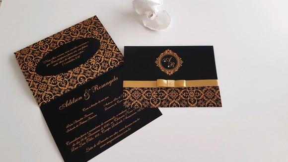 Convite para Casamento Preto