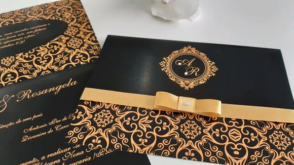 Convite para Casamento Preto