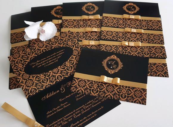 Convite para Casamento Preto