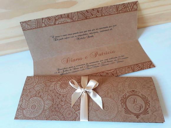 convite para casamento rustico