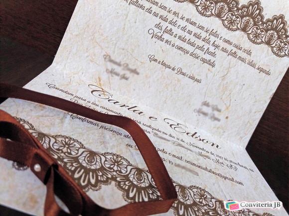 convite para casamento rustico