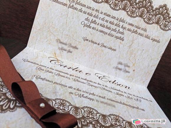 convite para casamento rustico