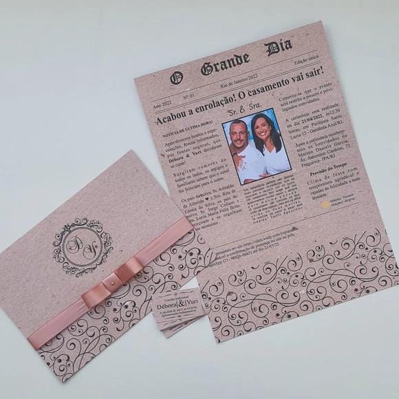 Convite para Casamento Rustico Jornal