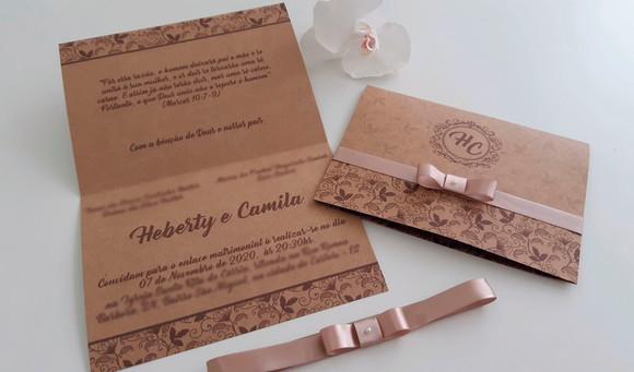 Convite para casamento rustico