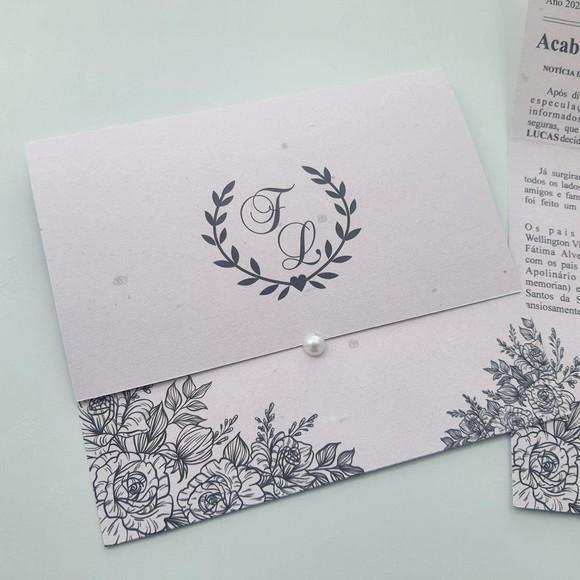 Convite para Casamento Rustico Jornal