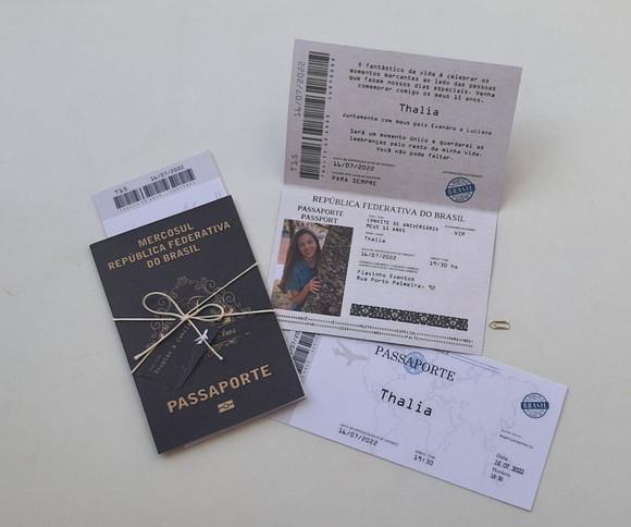 Convite Passaporte 15 anos