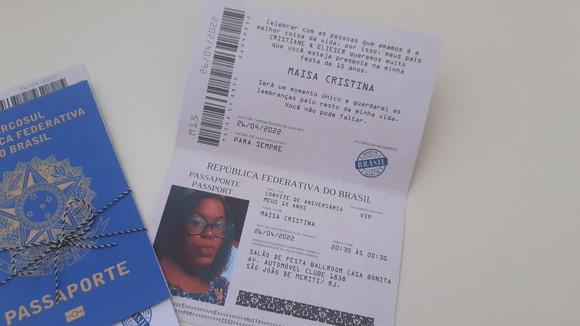 Convite Passaporte 15 anos
