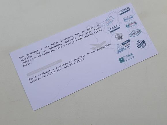 Convite Passaporte 15 anos