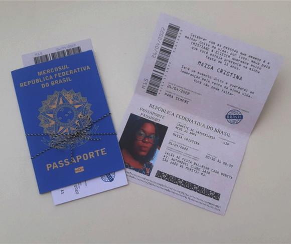 Convite Passaporte 15 anos