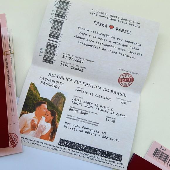 Convite Passaporte com Capa Envelope