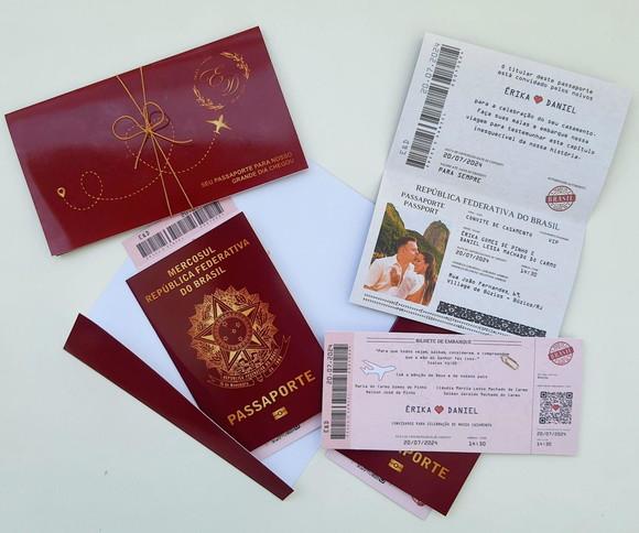 Convite Passaporte com Capa Envelope