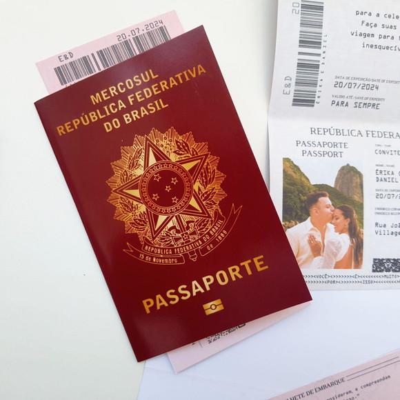 Convite Passaporte com Capa Envelope