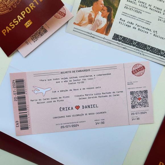 Convite Passaporte com Capa Envelope