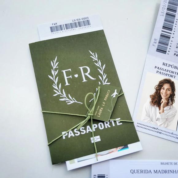 Convite Passaporte Madrinha e Padrinho