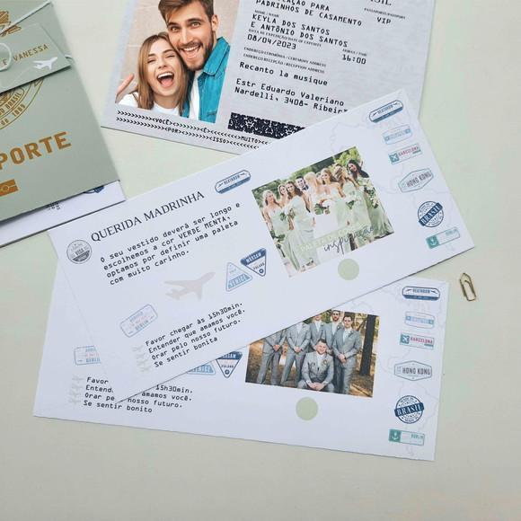Convite Passaporte Madrinha e Padrinho