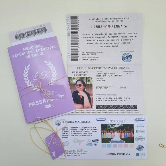 Convite Passaporte para Padrinhos