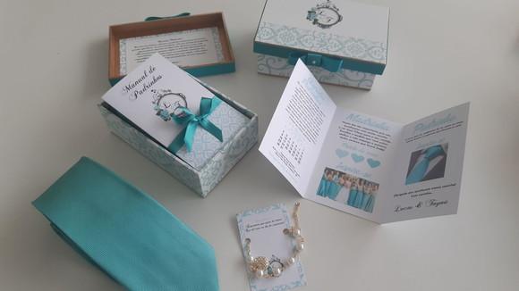 Kit Caixa Pulseira, Gravata E Manual De Padrinhos